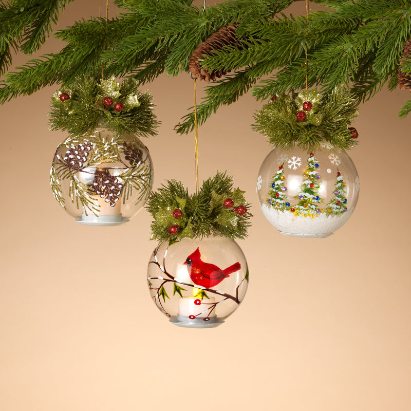 B/O Lighted Hand Blown Ornament - - The Country Christmas Loft