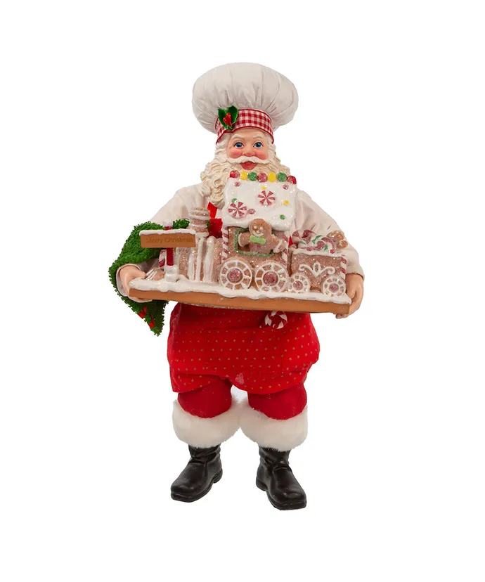 Fabriche Gingerbread Chef Santa - 11 Inch - The Country Christmas Loft