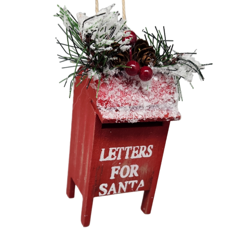 Wooden Christmas Mailbox Ornament -
