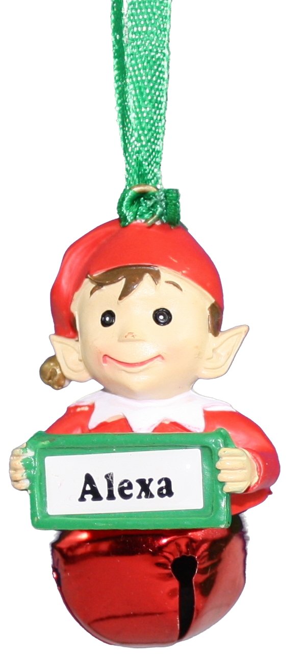 Elf Bell Ornament with Name - Alexa