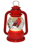LED Lit Mini Lantern Snowglobe with Cardinal - The Country Christmas Loft
