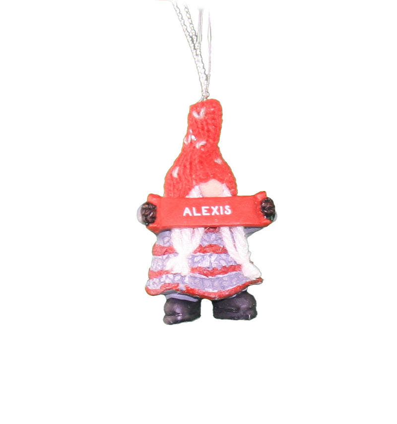 Personalized Gnome Ornament (Letters A-I) - Alexis - The Country Christmas Loft