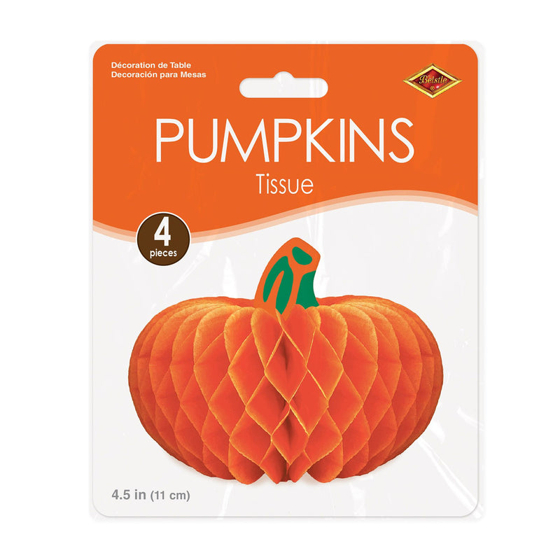 Tissue Pumpkins - 4 Inch - 4 Pack