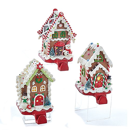 Battery-Operated Gingerbread Candy House Lighted Stocking Hangers - - The Country Christmas Loft
