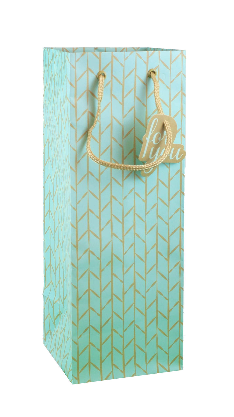 Heavyweight Bottle Gift Bag -  Sage Fern - The Country Christmas Loft