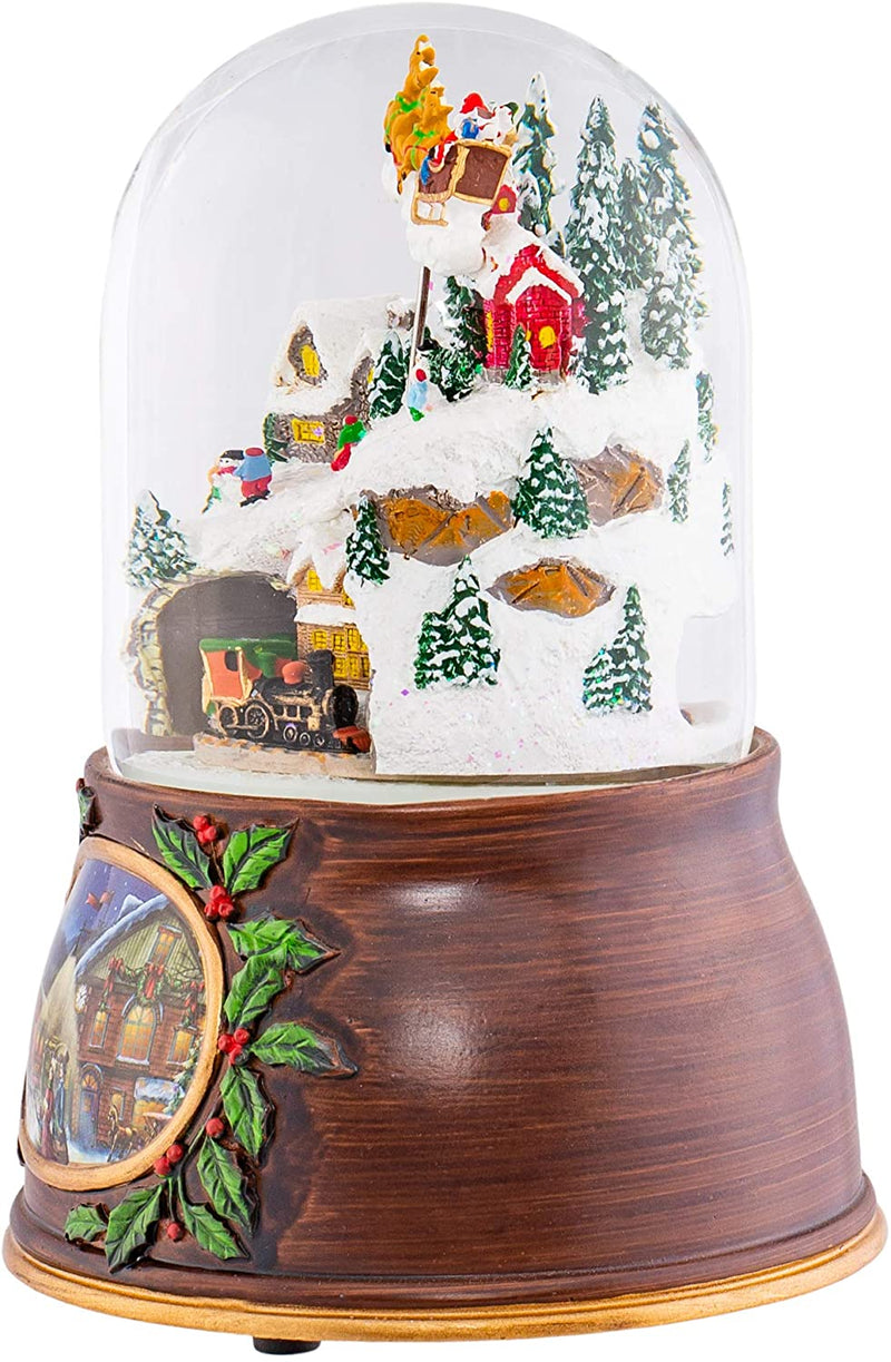 Musical Village with Santa Train - 6 inch Snowglobe - The Country Christmas Loft