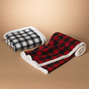 Fabric Plaid Throw With  Faux Fur - - The Country Christmas Loft