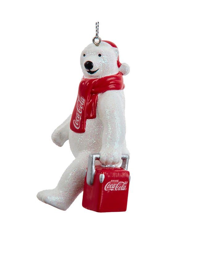 Coca-Cola Polar Bear With Cooler Ornament - The Country Christmas Loft