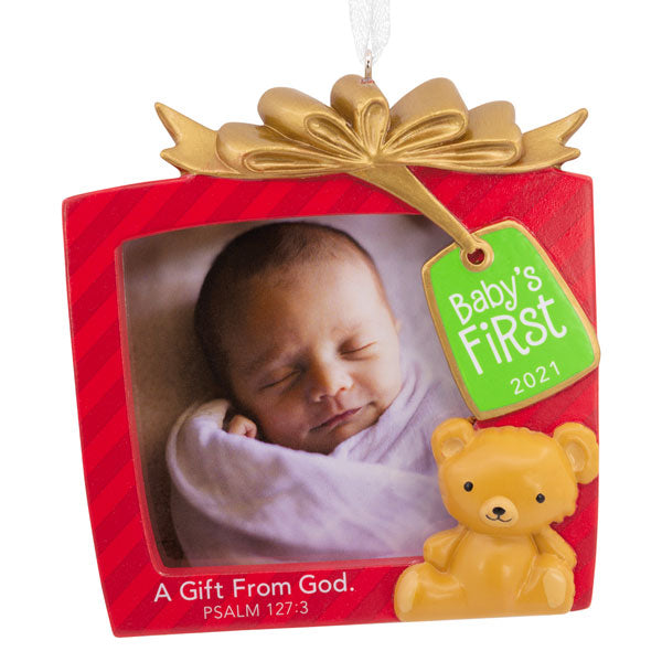 DaySpring Photo Holder Baby's First Christmas Dated Ornament - The Country Christmas Loft