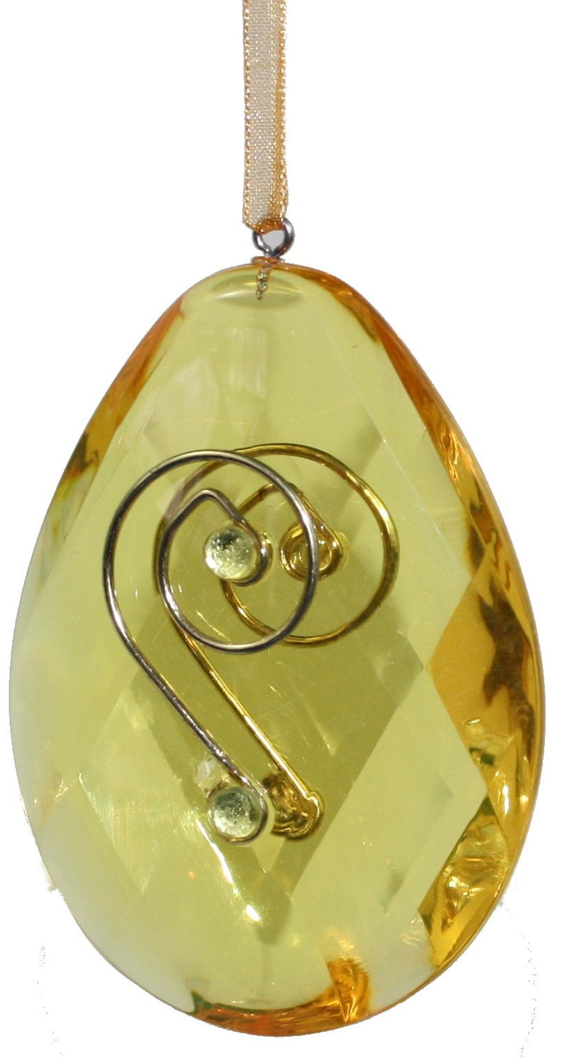 3 inch Acrylic Egg Ornament - Yellow - The Country Christmas Loft