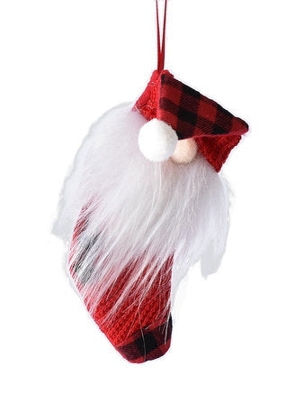 Buffalo Check Gnome Stocking Ornament- Red - The Country Christmas Loft
