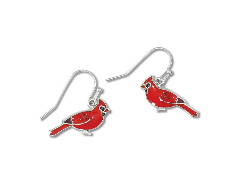 Red Enamel Cardinals - Earrings - The Country Christmas Loft