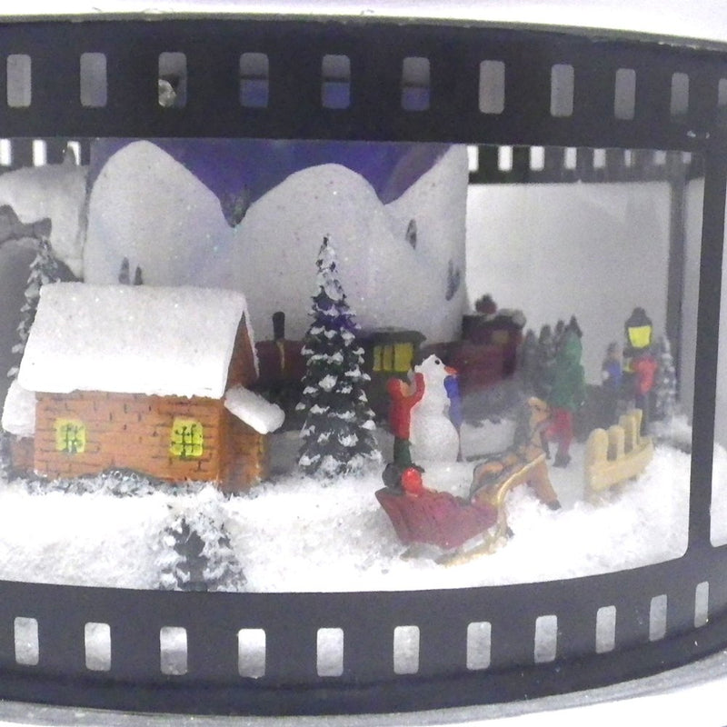 6.5 inch Led Movie Wheel Figurine W/Scene Lights/Rotate Plays 8 Christmas Tunes By Roman - The Country Christmas Loft