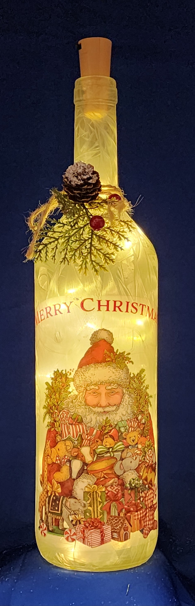 Lighted Bottle Luminary - 14 inch