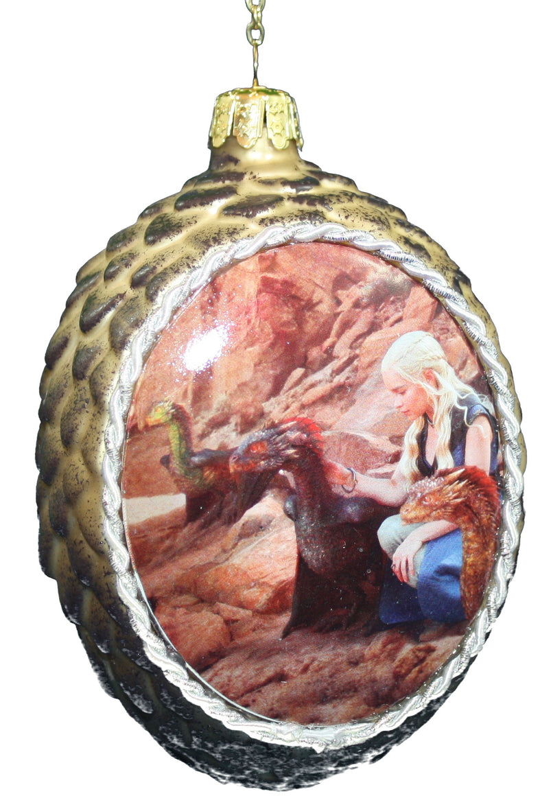 Game Of Thrones Glass Dragon Egg - Red - The Country Christmas Loft