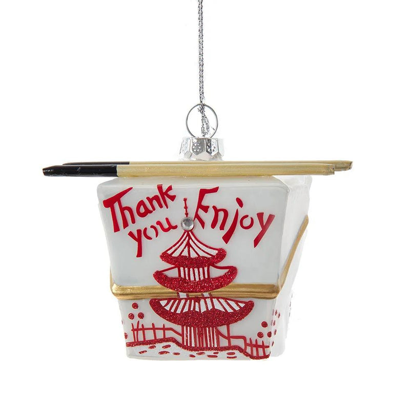 Chinese Take-Out Box Glass Ornament - The Country Christmas Loft