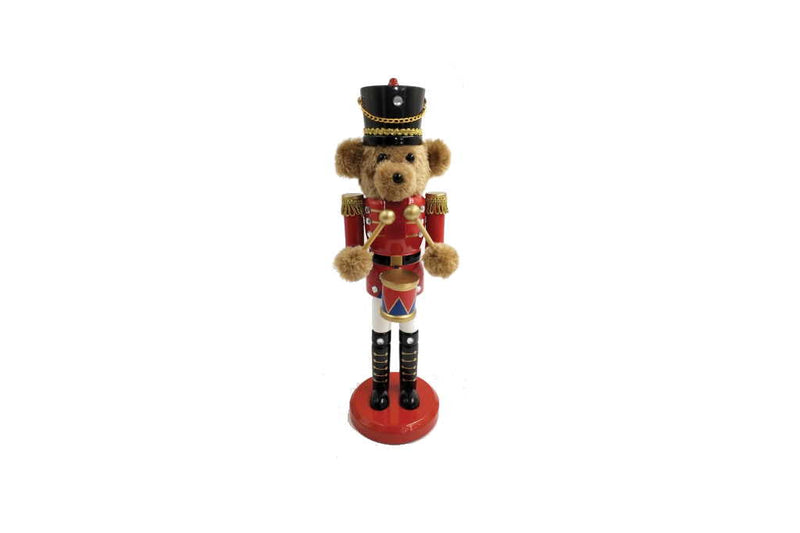 Teddy Bear Drummer Nutcracker - The Country Christmas Loft