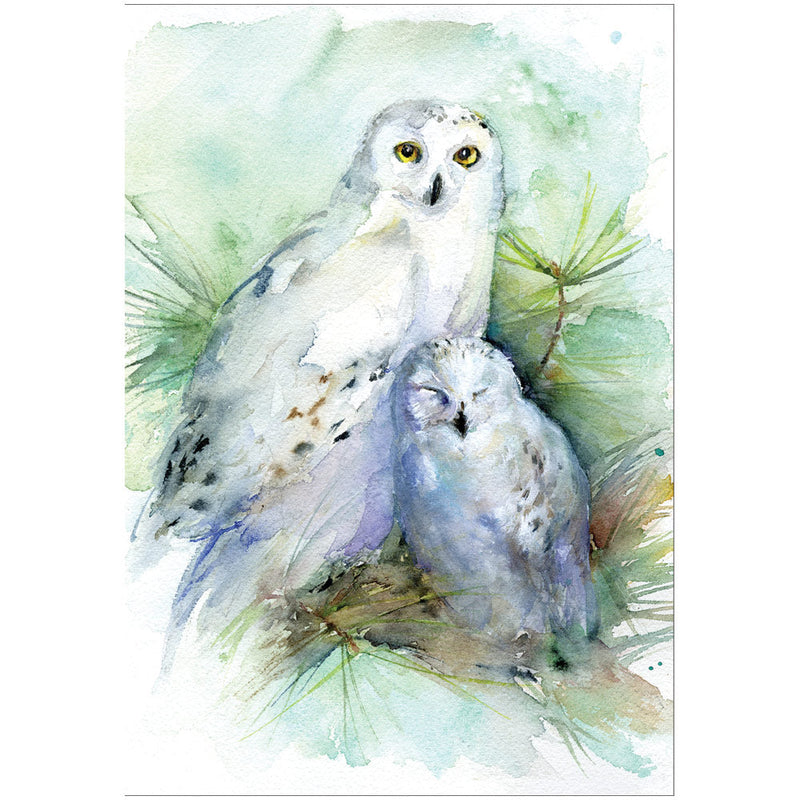 Snowy Owls Greeting Card - The Country Christmas Loft
