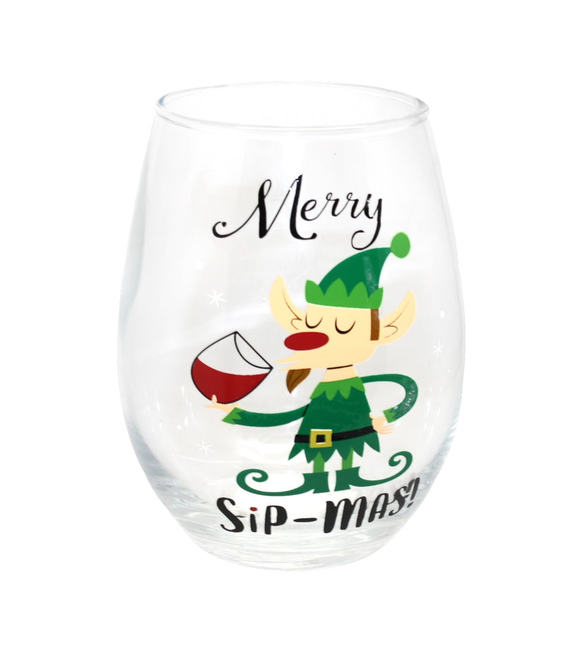 Holiday Wine Glass - - The Country Christmas Loft