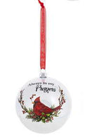 Cardinal Ball Ornament - Always in my Prayers - The Country Christmas Loft