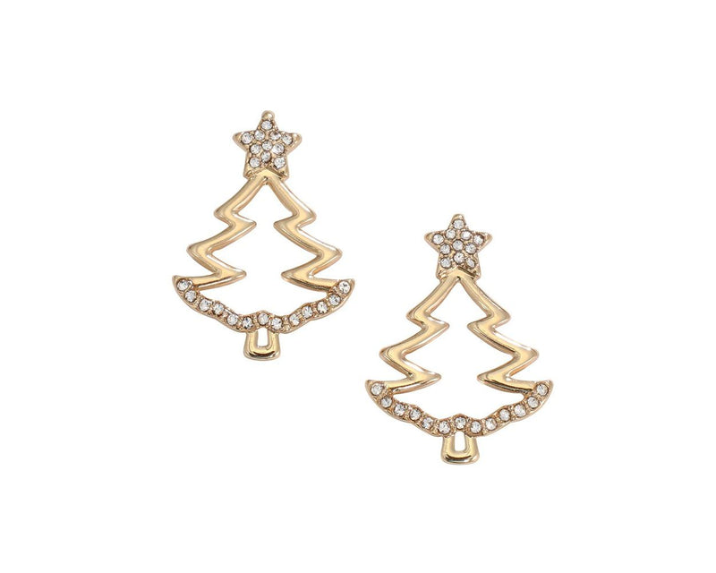 Christmas Tree with Crystals - Earrings