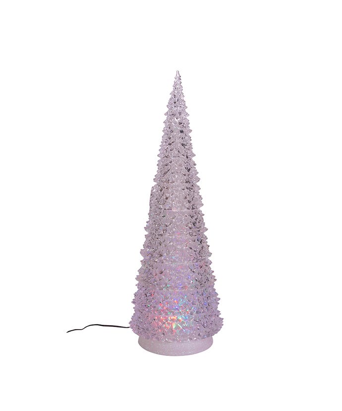 LED Acrylic Tree With 3 Light Color Projector - 22 Inches - The Country Christmas Loft