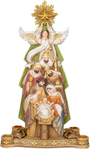 Under Star Holy Family 16 Inch Resin Stone Advent Candle Holder - The Country Christmas Loft