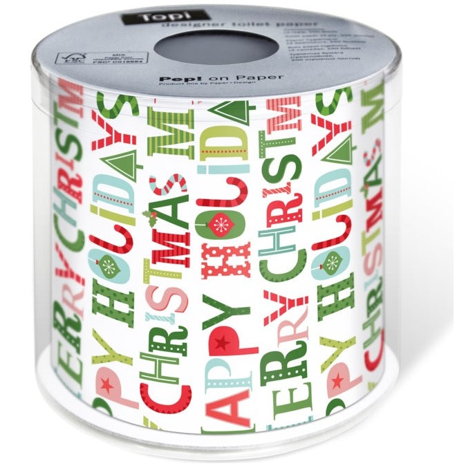 Christmas Design Toilet Paper Roll - Colorful Greetings