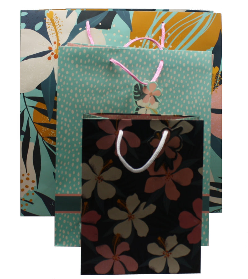 3 Piece Value All Occasion Floral Gift Bag Set - The Country Christmas Loft