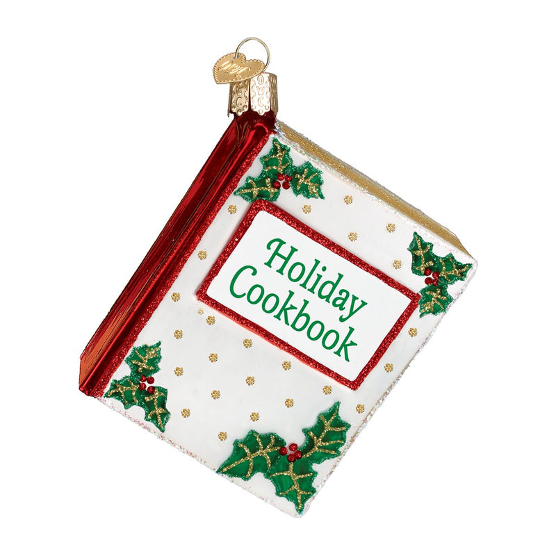 Christmas Cookbook Glass Ornament - The Country Christmas Loft