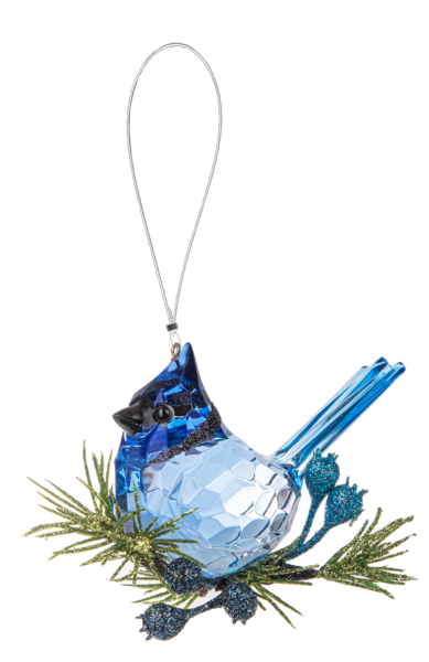 Acrylic Krystal Blue Jay Ornament - The Country Christmas Loft
