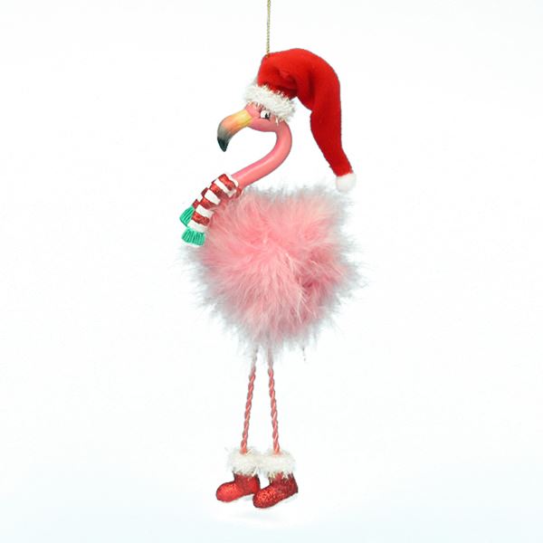 Flamingo With Dangle Legs Ornament - The Country Christmas Loft