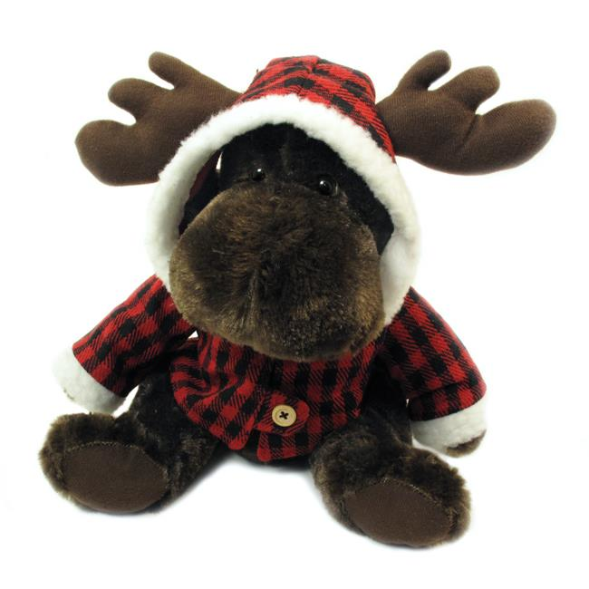 Moose with Woodsy Red Plaid Jacket - The Country Christmas Loft