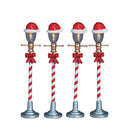 Santa Hat Street Light Set of 4 - Battery operated - The Country Christmas Loft