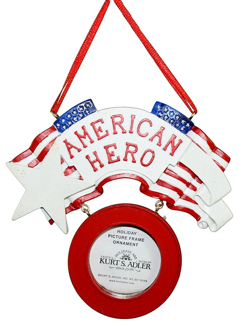 3.75 inch American Hero Photo Frame Ornament - The Country Christmas Loft