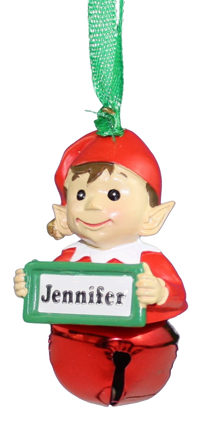 Elf Bell Ornament with Name - Jennifer