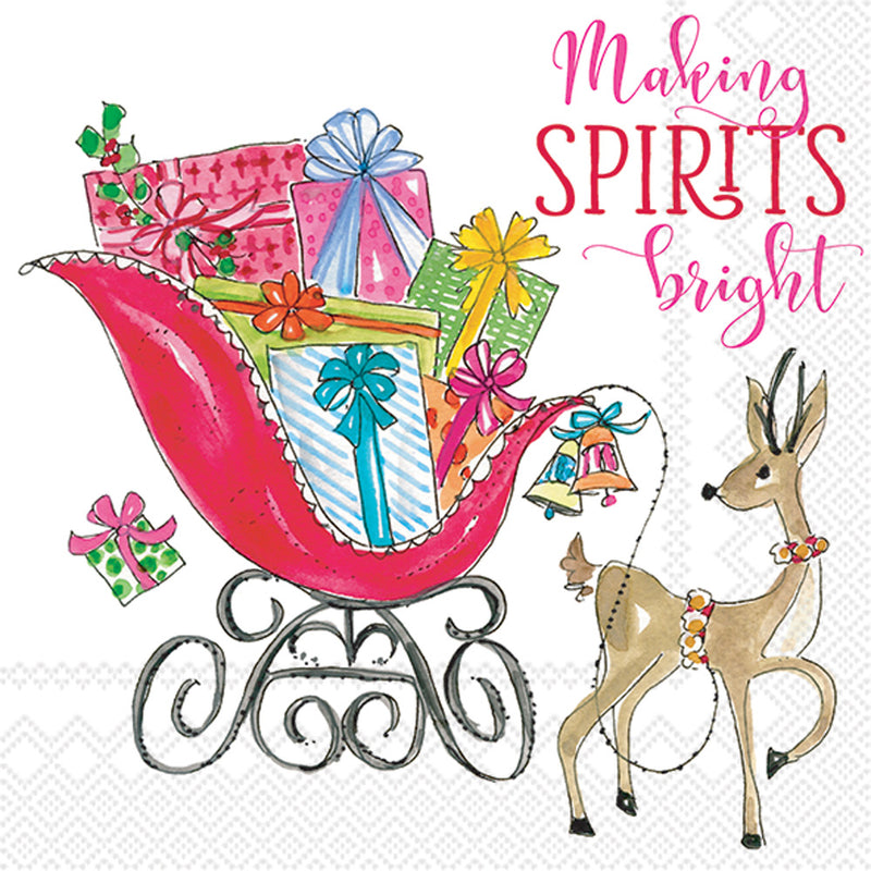 Rosanne Beck - Making Spirits Bright Cocktail Napkin - The Country Christmas Loft
