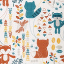 Leika Cotton Swaddle – Fox & Raccoon – 47×47″ - The Country Christmas Loft