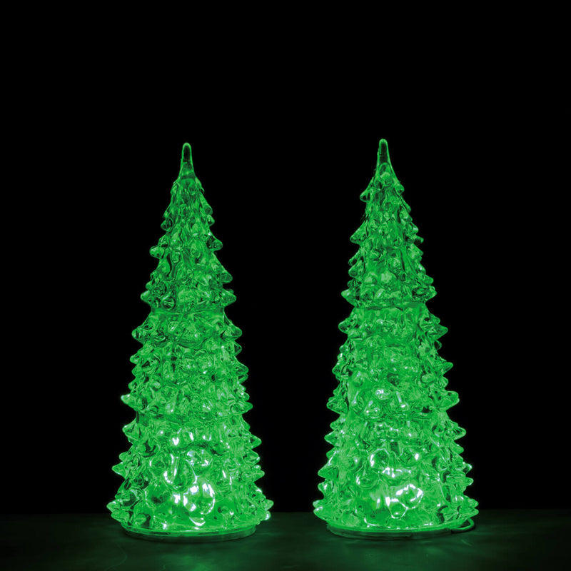 7 Inch Crystal Color changing Trees - Set of 2 - The Country Christmas Loft