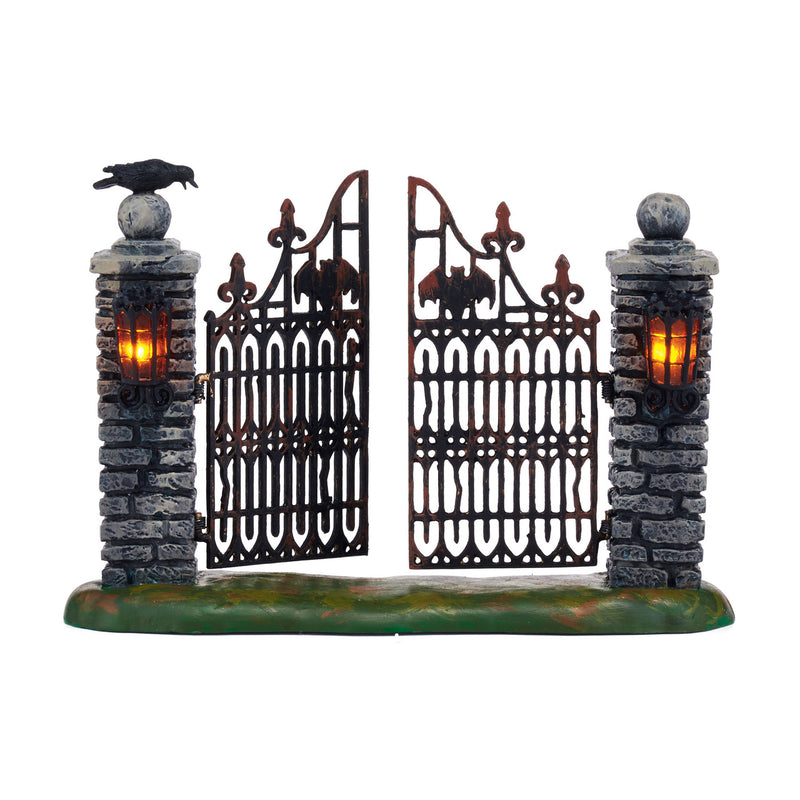 Spooky Wrought Iron Gate Halloween Village Accessory - The Country Christmas Loft