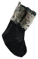 Abbott Collection Madison Velvet And Faux Fur Stocking - - The Country Christmas Loft