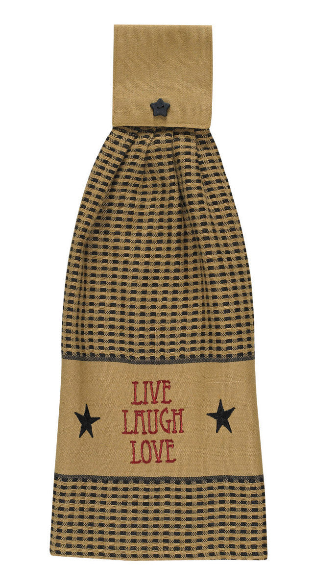 Live Laugh Love - Tietop Kitchen Towel - The Country Christmas Loft