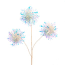 White and Iridescent Tinsel Ball Spray - The Country Christmas Loft