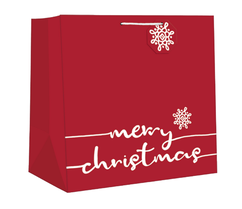 Square Jumbo Gift Bag - Merry Christmas - The Country Christmas Loft