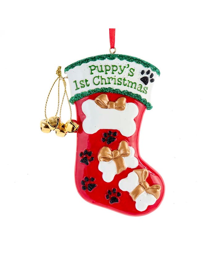 Puppy's First Christmas - Stocking Ornament - The Country Christmas Loft