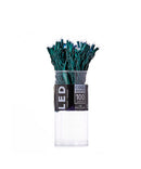 100-Light 5mm Cool White LED Green Wire Light Set - The Country Christmas Loft