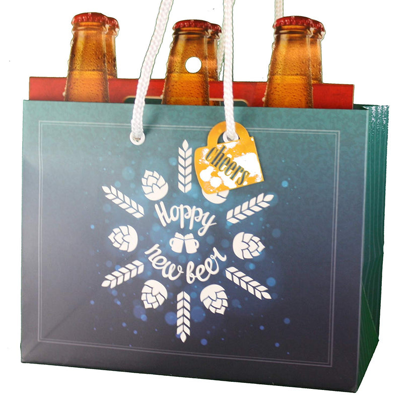 Heavyweight Gift Bag for 6-packs - Happynewbeer - The Country Christmas Loft