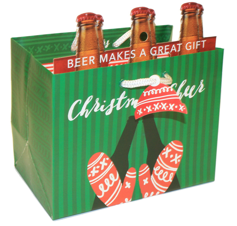 Beer Bag Gift Bag - Mittens - The Country Christmas Loft