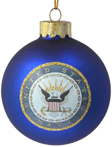 80mm U.S. Navy Glass Ball Ornament - The Country Christmas Loft