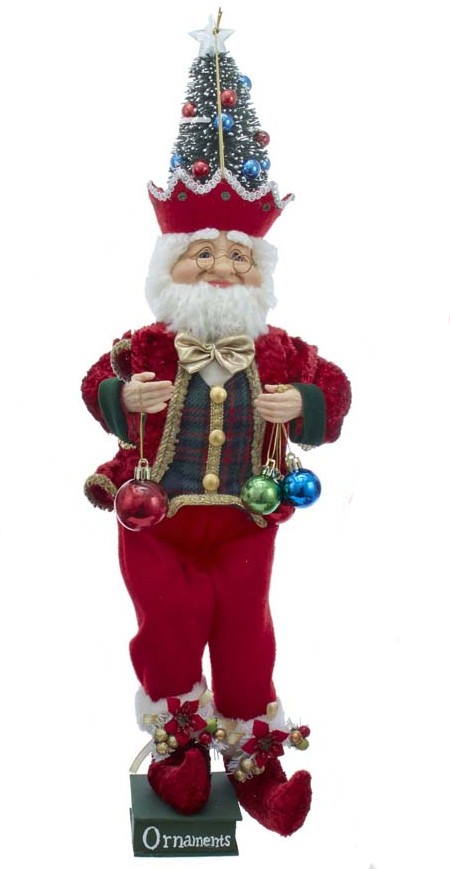 Kringles 18 Inch Hanging Elf - Holding Ornaments - The Country Christmas Loft